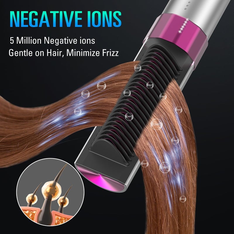 SDLOGAL Rechargeable Hair Straightener Brush, Hair Straightener Comb Straightening Brush for Women, with 5 Temps & Fast Heating, Easy and Fast Salon-Style, Built-in Double Ionic Generators - Image 3